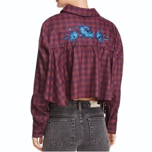 Petersyn NWOT High Back Low Front Embroidered Button Up